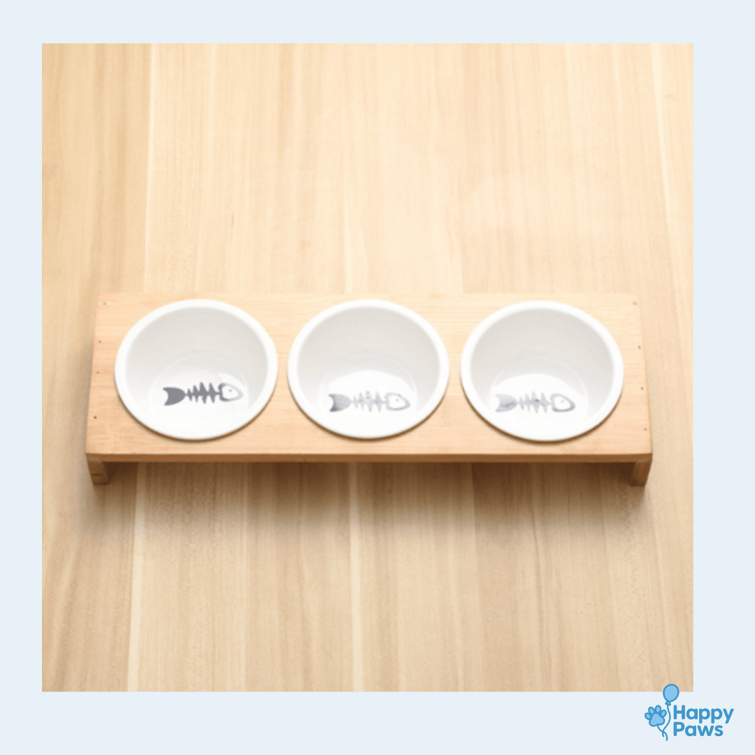 Chic Bamboo Feeder – Mangeoire Bambou & Céramique - HappyPaws