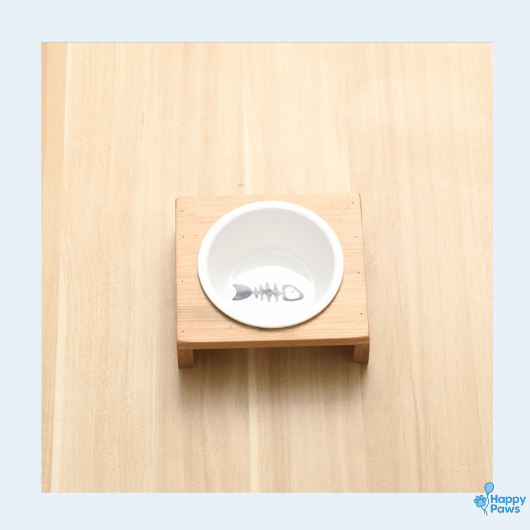 Chic Bamboo Feeder – Mangeoire Bambou & Céramique - HappyPaws