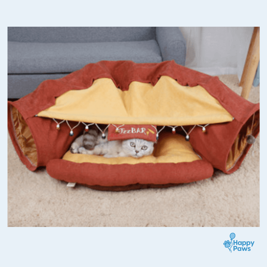 Feline Funhouse – Tunnel Interactif pour Chats - HappyPaws