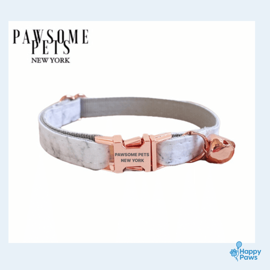 Marble Collar – Collier Chic Blanc Marbré - HappyPaws